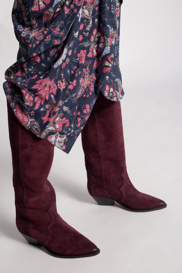 Biname fmedShops Guernsey Stratton shoe tree Burgundy Denvee heeled ankle boots Isabel Marant